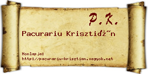 Pacurariu Krisztián névjegykártya